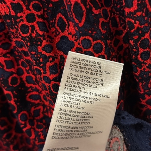 Free People mini dress - size small - Red and navy Patterned Dress - cap sleeve - Picture 3 of 7
